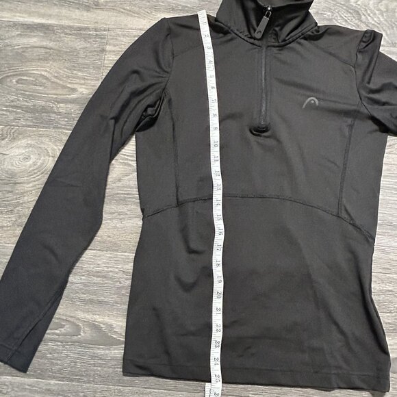Head Pullover Size Small Rebel Quarter Zip Midlayer Black Thumb Holes Activewear - Picture 6 of 8
